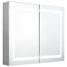 Armoire de salle de bain à miroir LED Gris béton 80x12x68 cm 624907624907