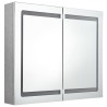 Armoire de salle de bain à miroir LED Gris béton 80x12x68 cm 624907624907