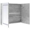 Armoire de salle de bain à miroir LED Gris béton 80x12x68 cm 624907624907