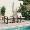 Ensemble de meubles d'extérieur 3 pcs Noir et blanc crème 624909624909