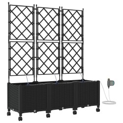 Porte-plante de jardin avec irrigation et roues 3 pc Noir PP 624910624910