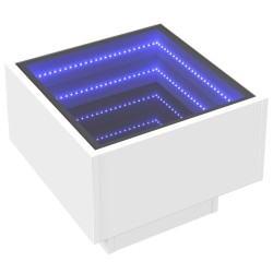 Table de chevet avec LED infini blanc 40x40x30 cm 624912624912
