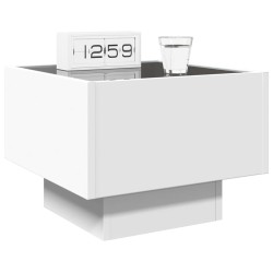 Table de chevet avec LED infini blanc 40x40x30 cm 624912624912