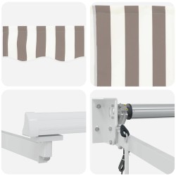 Auvent rétractable Gris clair et blanc 3,5 x 2,5 m 624913624913