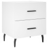 Table de chevet blanc 40x35x47,5 cm bois d’ingénierie 624914624914