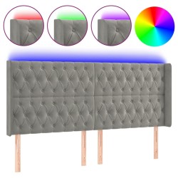 Tête de lit à LED Gris clair 203x16x118/128 cm Velours 624919624919