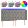 Tête de lit à LED Gris clair 203x16x118/128 cm Velours 624919624919