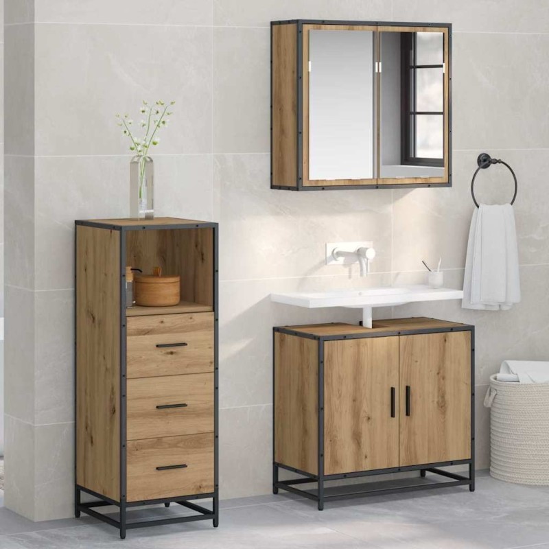 Ensemble de mobilier de salle de bain Chêne artisanal 624924624924