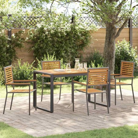 Ensemble de salle à manger pour jardin 5 pcs Gris et marron 624934624934