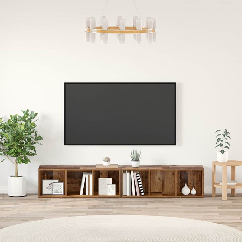 Ensemble meuble TV 2 pcs Bois Ancien 37 x 35 x 107cm 624935624935