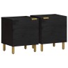 Tables de chevet 2 pcs noir 40x33x46 cm bois de manguier solide 624941624941