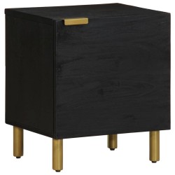 Tables de chevet 2 pcs noir 40x33x46 cm bois de manguier solide 624941624941