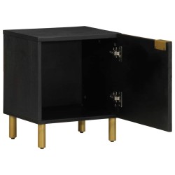 Tables de chevet 2 pcs noir 40x33x46 cm bois de manguier solide 624941624941