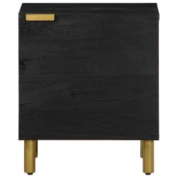 Tables de chevet 2 pcs noir 40x33x46 cm bois de manguier solide 624941624941