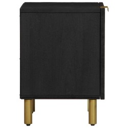 Tables de chevet 2 pcs noir 40x33x46 cm bois de manguier solide 624941624941