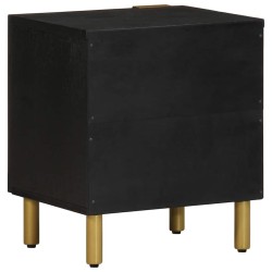 Tables de chevet 2 pcs noir 40x33x46 cm bois de manguier solide 624941624941