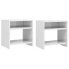Tables de chevet 2pcs Blanc brillant 40x30x40cm bois ingénierie 624942624942