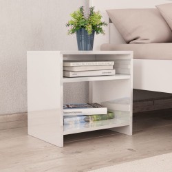 Tables de chevet 2pcs Blanc brillant 40x30x40cm bois ingénierie 624942624942