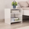 Tables de chevet 2pcs Blanc brillant 40x30x40cm bois ingénierie 624942624942