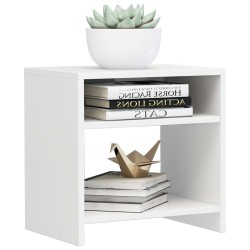Tables de chevet 2pcs Blanc brillant 40x30x40cm bois ingénierie 624942624942