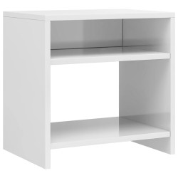 Tables de chevet 2pcs Blanc brillant 40x30x40cm bois ingénierie 624942624942