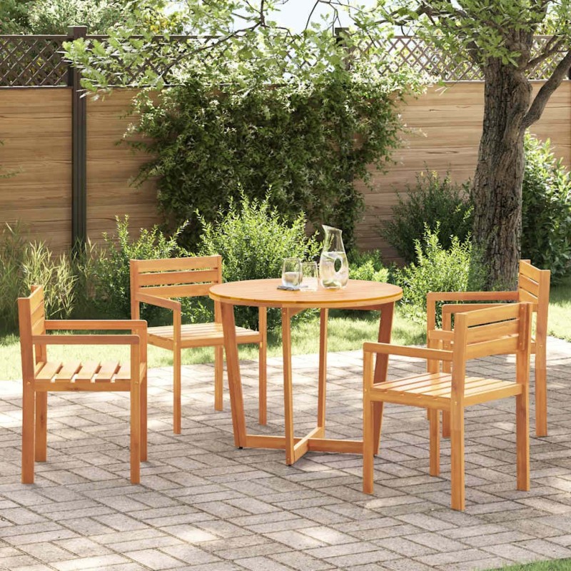 Ensemble de salle à manger de jardin 5 pcs en bois massif d'acacia 624944624944