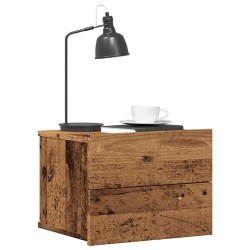 Table de chevet murale vieux bois 40x32x30 cm 624945624945