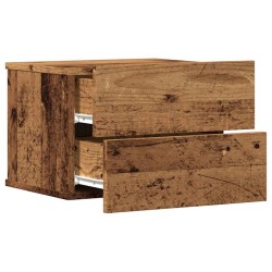 Table de chevet murale vieux bois 40x32x30 cm 624945624945