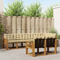 Ensemble de canapés d'extérieur 8 pcs Naturel et Beige 624947624947