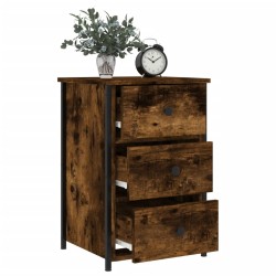 Table de chevet chêne fumé 40x36x60 cm bois d'ingénierie 624948624948