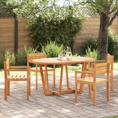 Ensemble de salle à manger de jardin 5 pcs en bois massif d'acacia 624949624949