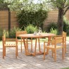 Ensemble de salle à manger de jardin 5 pcs en bois massif d'acacia 624949624949