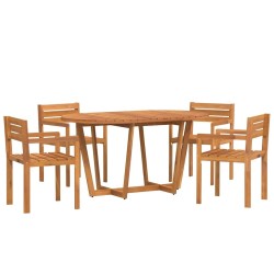 Ensemble de salle à manger de jardin 5 pcs en bois massif d'acacia 624949624949