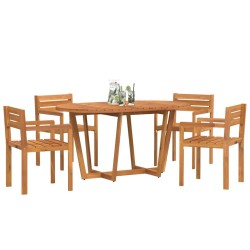 Ensemble de salle à manger de jardin 5 pcs en bois massif d'acacia 624949624949