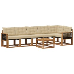 Ensemble de canapés d'extérieur 7 pcs Naturel et Beige 624950624950