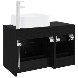 Ensemble de mobilier de salle de bain 2 pcs Chêne noir 624952624952