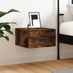 Table de chevet murale chêne fumé 35x35x20 cm 624956624956
