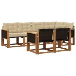 Ensemble de canapés d'extérieur 7 pcs Naturel et Beige 624963624963