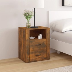 Table de chevet Chêne fumé 50x36x60 cm Bois d'ingénierie 624966624966