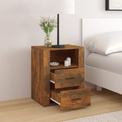 Table de chevet Chêne fumé 50x36x60 cm Bois d'ingénierie 624966624966