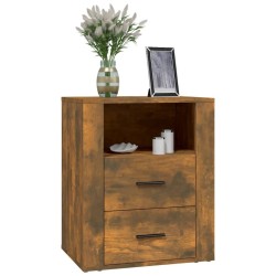 Table de chevet Chêne fumé 50x36x60 cm Bois d'ingénierie 624966624966