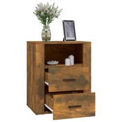 Table de chevet Chêne fumé 50x36x60 cm Bois d'ingénierie 624966624966