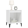 Table de chevet Blanc brillant 40x35x50 cm 624968624968