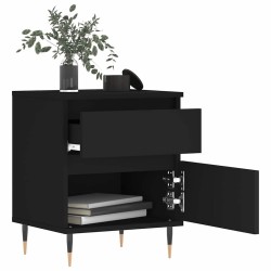Table de chevet Noir 40x35x50 cm Bois d’ingénierie 624970624970
