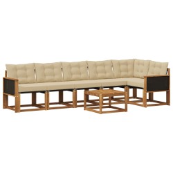 Ensemble de canapés d'extérieur 7 pcs Naturel et Beige 624971624971