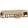 Ensemble de canapés d'extérieur 7 pcs Naturel et Beige 624971624971