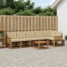 Ensemble de canapés d'extérieur 7 pcs Naturel et Beige 624972624972