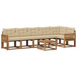 Ensemble de canapés d'extérieur 7 pcs Naturel et Beige 624972624972