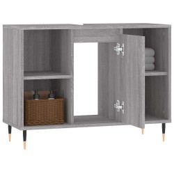 Armoire salle de bain sonoma gris 80x33x60 cm bois d'ingénierie 624975624975