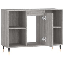 Armoire salle de bain sonoma gris 80x33x60 cm bois d'ingénierie 624975624975